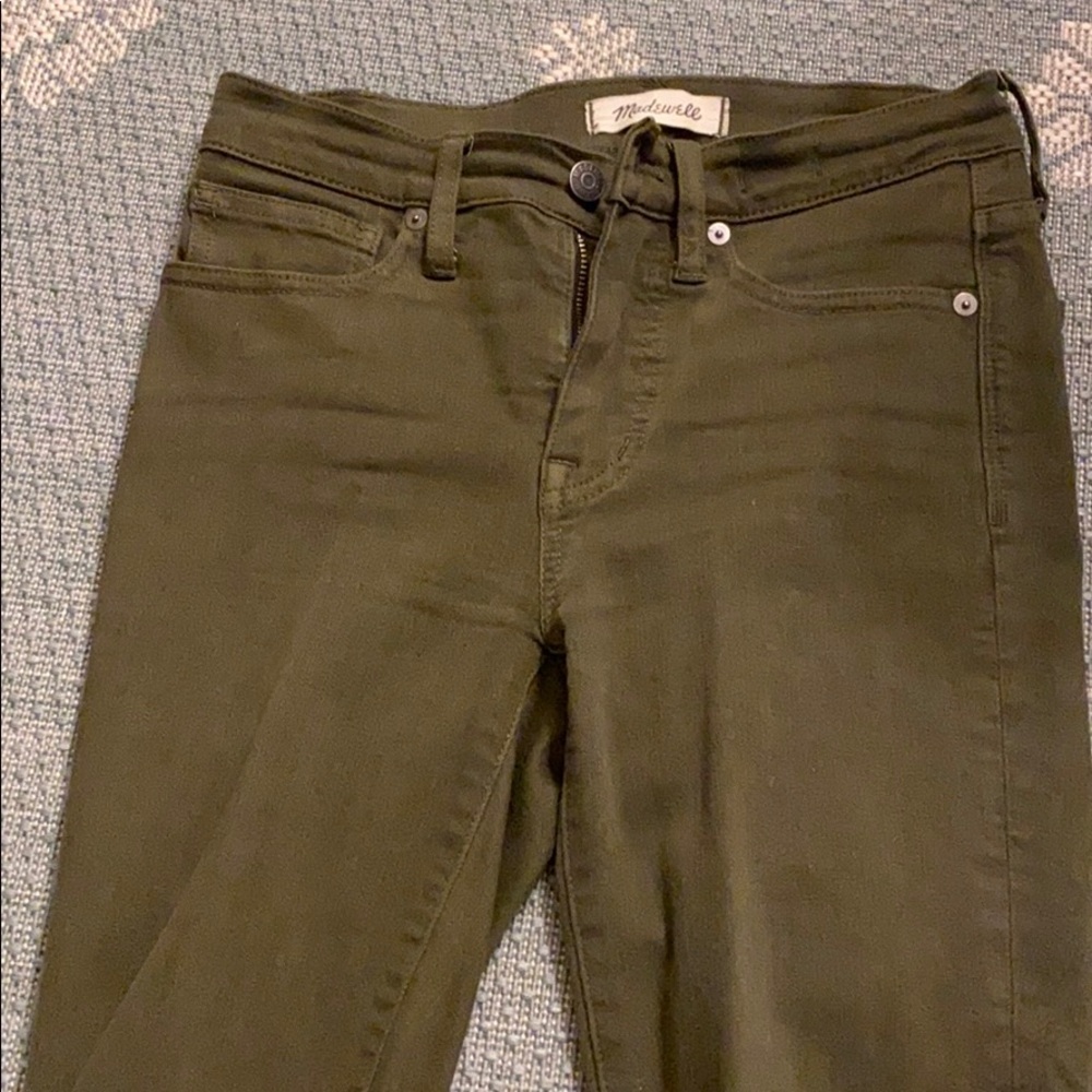 Madewell 9” high rise skinny jeans size 26 olive